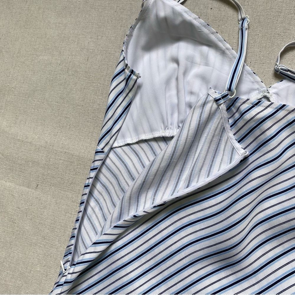 Michael Kors Striped Slip Midi Dress Adjustable Spaghetti Straps - Picture 11 of 15
